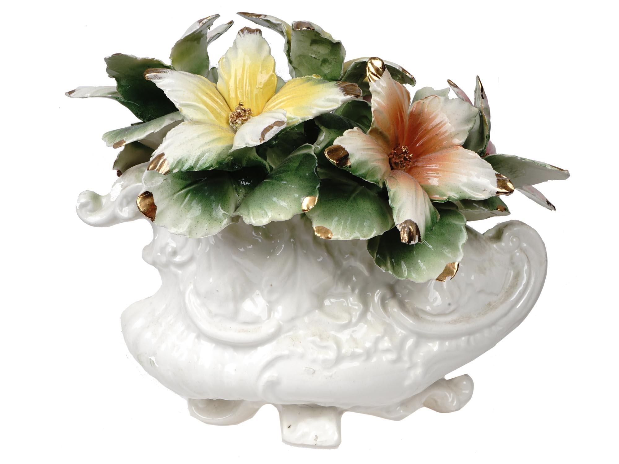 CAPODIMONTE FLOWER BASKETS AND ZHOSTOVO TRAYS PIC-5